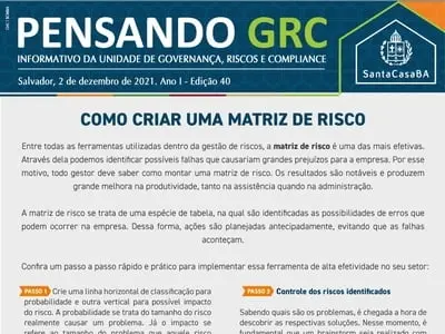 Como criar uma matriz e risco