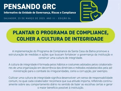 Plantar o programa de Compliance, colher a cultura de integridade