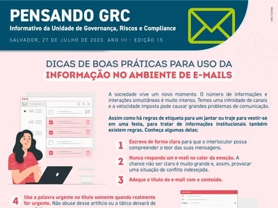 Dicas de boas práticas para uso da informação no ambiente de e-mails