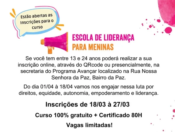 Curso de liderança para meninas é realizado no Programa Avançar