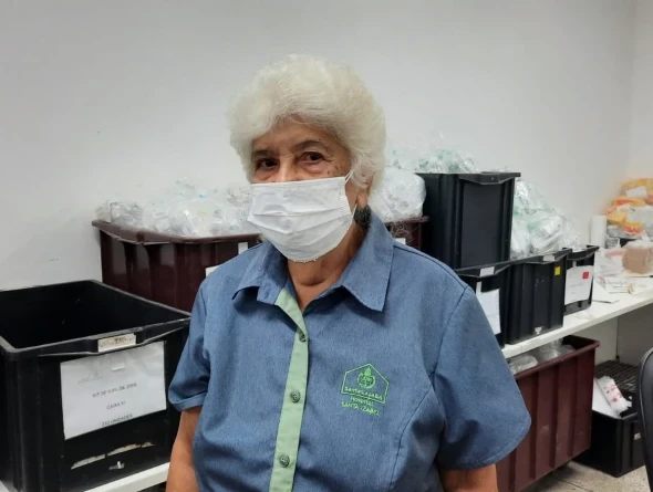 Colaboradora mais antiga da Santa Casa, Dona Olga comemora 56 anos na instituição: “Trabalhe com amor” 