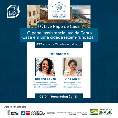 Centro de Memória Jorge Calmon inaugura redes sociais com live sobre a fundação de Salvador 