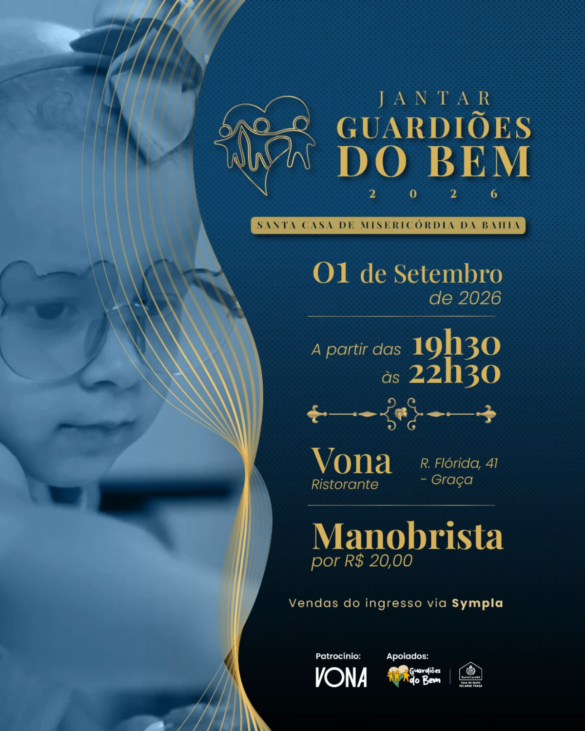 Santa Casa da Bahia promove jantar beneficente em prol da Casa de Apoio Solange Fraga